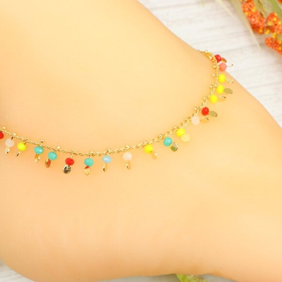 "Handmade Anklet – Elegant & Delicate Jewelry for Women | UNVRC1745 - Picture 4 of 10